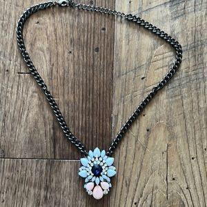 Vintage Pendant Necklace Pewter Chain